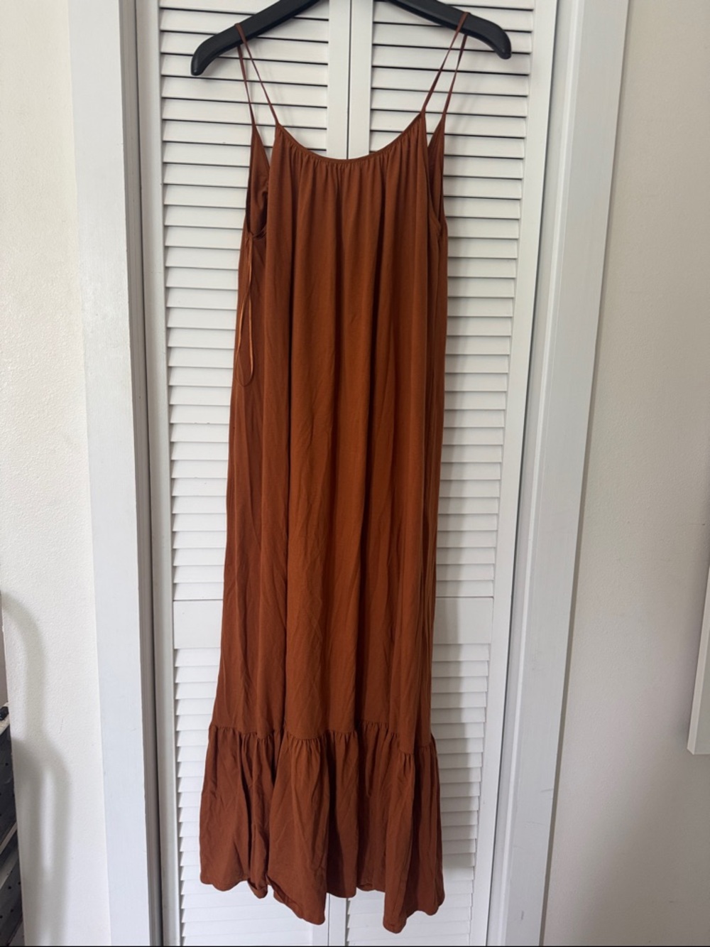 Zara Rust Brown Spaghetti Strap Maxi Dress